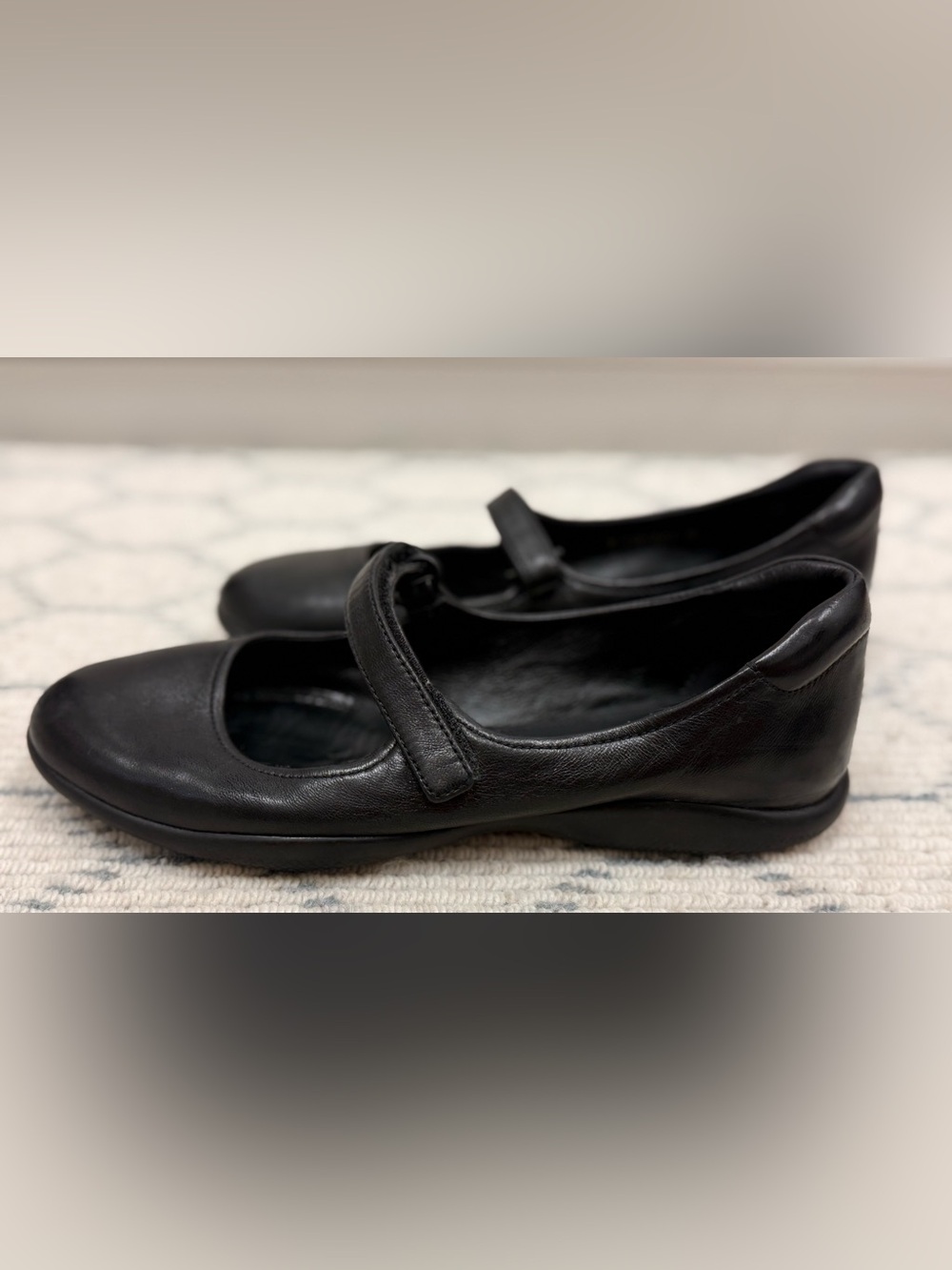 Archival PRADA SPORT Y2K Black Leather Mary Jane Flats Linea Rossa Red Stripe 37 - Picture 15 of 16